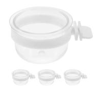 CHICAMPERA Lot de 4 Bols d'alimentation en PVC pour Perroquet, Récipient Solide et Résistant, Grosse Capacité, Suspendu Facilement la Cage pour Oiseaux et Lapins