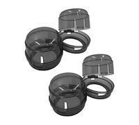 CHICAMPERA Lot de 4 Capuchons de Sécurité pour Bouton de Gaz pour Garçon et Filles, Protection Verrouillable, en Plastique Noir Grand Trou, Sécurité la Cuisine, Prévention Accident Cuisson