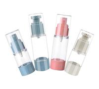 CHICAMPERA Lot de 4 Flacons Pulvérisateurs Vides Airless 30ml et 15ml en As pour Voyage Pompe Pratique et Distribution Facile, pour Cosmétiques et Lotions Couleur Aléatoire