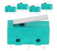 CHICAMPERA Lot de 5 Micro Interrupteurs de Fin de Course Kw4-3z-3 Verts Levier, 5a 250v, Contrôle Précis pour Électronique Automobile et Instruments