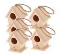 CHICAMPERA Lot De 5 Mini Nids d'oiseaux Artificiels en Bois Naturel, Décoration Imitation Nid Oiseau, Ornements pour Jardin, Maison Décorative, Accessoires Décoratifs pour Oiseaux Et Terrarium