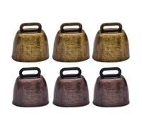 CHICAMPERA Lot de 6 Cloches en Fer pour Chevaux et Vaches Son Clair et Audible à Longue Distance, Accessoires Indispensables Pâturage en Élevage