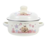 CHICAMPERA Marmite à Soupe en Émail Couvercle 16 CM Pot Épais Double Anse pour Ragoûts, Nouilles Instantanées et Accessoires Cuisine Plusieurs styles