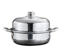CHICAMPERA Marmite à Vapeur Multifonctionnelle en Acier Inoxydable Double Couche avec Poignée Ergonomique pour Cuisson Saine à Domicile
