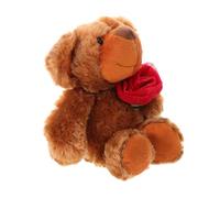 CHICAMPERA Ours Peluche Rose avec Fleur Romantique pour Saint Valentin Anniversaire et Événements Spéciaux Peluche Adorable pour Copine ou Maman Élément de Collection Unique