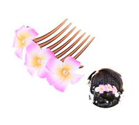 CHICAMPERA Peigne à Cheveux Mariage Perlé en Plastique Forme Fleur, Accessoire Délicat Fait Main pour Mariée et Demoiselles D'honneur, Orné et Polyvalent pour Coiffure Updo