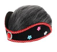 CHICAMPERA Perruque Mère Garçon Fille Pour Halloween Et Cosplay Costume De Vieille Dame Avec Chignon Accessoire Synthétique Cheveux Pour Fête Et Spectacle