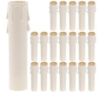 CHICAMPERA Pièces de Rechange pour Lampes 20 Manchons Tubes Bougies Blanc en Plastique pour Douilles Lustre Éclairage Intérieur