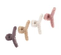 CHICAMPERA Pinces à Cheveux Accessoire de Coiffure Lot de 4 en Peluche Grandes Griffes Douces pour Maintenir Cheveux Couleur Aléatoire pour Femmes et Filles Simple Toutes