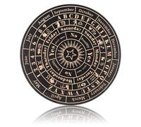 CHICAMPERA Planche à Pendule en Bois Massif L Grand Format, Outil de Radiesthésie Symboles Gravés, Décoration Ésotérique pour Divination et Pratique Spirituelle, Fournitures pour Rituels