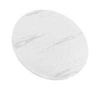 CHICAMPERA Plateau Rond 40 CM en Marbre Blanc 1,6 CM, Facile à Nettoyer et Résistant la Chaleur, pour Tables Basses, Terrasse ou Bureau à Domicile
