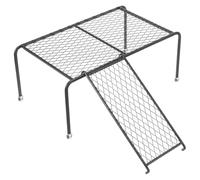 CHICAMPERA Plateforme Pratique à Poulets en Fer Échelle, Support pour Mangeoire et Abreuvoir, Table Large pour Poulailler d'Extérieur