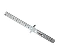 CHICAMPERA Règle en Métal Portable Clip Argenté de 15cm, Outil de Mesure Précis pour Patchwork et Couture, Règle Droite Compacte et Solide
