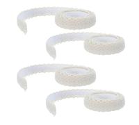 CHICAMPERA Ruban Adhésif Décoratif 1,8cm X 2m en Dentelle Coton Auto-adhésif Blanc, 4 Rouleaux Flexible et Délicat pour Scrapbooking et Loisirs Créatifs