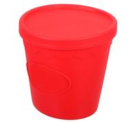CHICAMPERA Seau à Popcorn Bol à Popcorn en Silicone Alimentaire Réutilisable Rouge pour Snacks et Bonbons, pour Boutiques de Thé Lait et Snacks