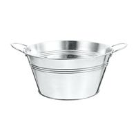 CHICAMPERA Seau en Fer à Double Poignée Argenté, Simple et Élégant, Support de Rangement et Facile à Utiliser pour Fruits et Légumes Chez Soi ou Hôtel