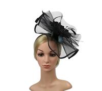 CHICAMPERA Serrage-tête Chapeau Noir en Tulle Fleur Créative pour Femmes, Accessoire de Fête Halloween et Défilé de Mode Élégant