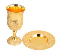 CHICAMPERA Set de Coupe de Vin de Kiddouch Boon Snug en Alliage de Zinc Plaqué Or, Réutilisable et Pratique pour Shabbat et Fêtes Juives