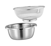 CHICAMPERA Set Passoire Riz Acier Inoxydable avec Bol Mélangeur Filtre Fruits et Légumes Égouttoir Pratique pour Cuisine Lavage Rapide et Drainage