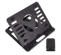 CHICAMPERA Support pour Ordinateur Portable Rehausseur Portable Multifonction Pliable et Rotatif en Abs Noir, Résistant à l'usure de Bureau pour Bureau et Maison