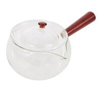 CHICAMPERA Théière à Infuseur en Verre Borosilicate 300ml avec Poignée en Bois Résistante Froid, Design Élégant pour Usage Domestique et Bureau