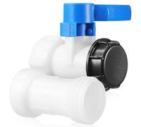 CHICAMPERA Vanne de Sortie avec Connecteur Rotatif Anti-éclaboussures pour Réservoir D'eau en Plastique et Tube Allongé, Accessoire pour Cuve D'eau de Pluie