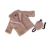 CHICAPRIE Manteau Bébé Fille uni Style moumoute pour l'hiver avec Un Sac Banane