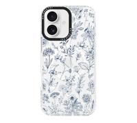 ChiCaseVer Coque pour iPhone 17, motif floral botanique floral bleu blanc, esthétique, élégant, doux, en TPU compatible avec MagSafe, protection contre les chutes et contrôle de l'appareil photo pour