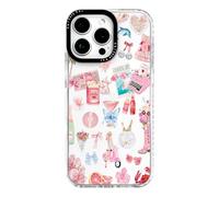 ChiCaseVer Coque pour iPhone 17 Pro, motif collage romantique côtier avec motifs d'amour roses, tendance, glamour et fin en TPU souple et protection d'appareil photo pour femmes et filles