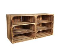 CHICCIE 2X Casier à vin Wino en Bois - Flammé 2X étagère