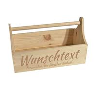 CHICCIE Boîte à outils Personnalisable 24x18x21cm - Brun Caisse en bois Conservation