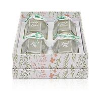 CHICCIE Lot de 4 bocaux à Confiture en Verre avec décor de nœuds et bocaux de Confiture