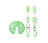 Chicco 00006961000000 Brosse à dents Set de brosses à dents Vert, Blanc Bébé