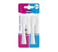 Chicco, 2 Têtes Vibrant de Rechange pour Brosse à Dents Électrique Soies Doux 3A