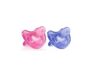 Chicco All Silicone Sucette rose/violet +12m, 2 Unds