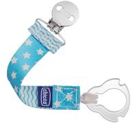 Chicco Attache- Sucette, Chaîne de tétine, Chaîne de tétine souple, Chaîne souple, Chaîne de tétine pour bébé, Chaîne de tétine pour bébé, Bleu clair