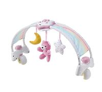 Chicco Arche Arc en Ciel Jeu de Développement 2 en 1 Compatible avec le Lit Next2Me, Panneau de Berceau avec Arche Arc-en-ciel et Veilleuse avec Musique et Pendentifs - Jouet Bébé 0+ Mois, rose