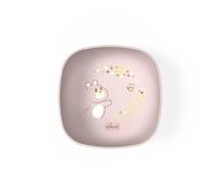 Chicco Assiette Bol à Manger pour Bébé et Enfants, Bol de sevrage, avec couvercle pratique en silicone pour le stockage des aliments, empilable, économise l’espace, 6+ mois, 0% BPA, Rose