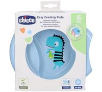 Chicco Assiette de sevrage Repas facile – base antidérapante, design ergonomique – 6M+ Azure