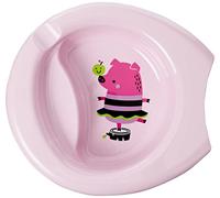 Chicco Assiette repas facile, assiette pour enfant avec base antidérapante, design ergonomique, assiette de sevrage, 6M+, bébé, Rose