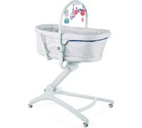 Chicco Baby Hug 4en1 Berceau Multifonction Pour Bébé 0 Mois - 15 Kg, Lit Bébé, Chaise Haute Et Chaise De Table, Avec Barre De Jeu, Dossier Inclinable, Hauteur Réglable Et 4 Roues