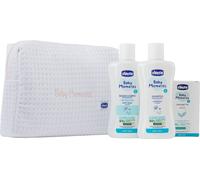 Chicco Baby Moments Set de bain : Liquide de bain 200ml, Shampooing pour cheveux 200ml & Savon doux 100g