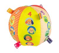 Chicco Balle musicale électronique douce, différents tissus et étiquettes, Multicolore, avec animaux, musique et mélodies agréables,jeu pour bébé
