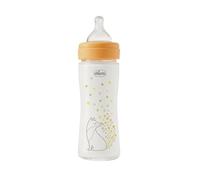 Chicco Biberon à débit lent Perfect Easy, avec tétine Physio en silicone souple et finition Soft Sense, anti-colique, réduit la régurgitation et l'irritabilité, biberon en verre de 240 ml, 0m+