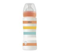 Chicco Biberon Bien-Être Débit Rapide, Tétine Physio en Silicone Souple et Doux, Système Anti-Colique, Réduit les Régurgitations et L'Irritabilité, Biberon en Plastique de 330 ml, 4 Mois et plus