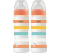Chicco Biberon Bien-Être Débit Rapide, Tétine Physio en Silicone Souple et Doux, Système Anti-Colique, Réduit les Régurgitations et L'Irritabilité, Biberon en Plastique de 330 ml, 4 Mois et plus