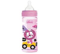 Chicco Biberon Bien-Être Tétine Silicone Flux Moyen Rose 2+ Mois 250 ml 1 Unité