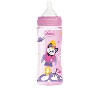 Chicco Biberon Bien-Être Tétine Silicone Flux Rapide Rose 4+ Mois 330 ml 1 Unité