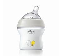 Chicco Biberon naturel à large ouverture, 0m+, 150ml, Tétine en silicone, Débit lent