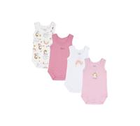 Chicco, Body Bébé Fille, Ensemble de 4 Body Sans Manches, en 100% Coton, avec Ouverture Confortable, Vêtements Bébé Fille, 0-3 Mois, Idées Cadeau Naissance